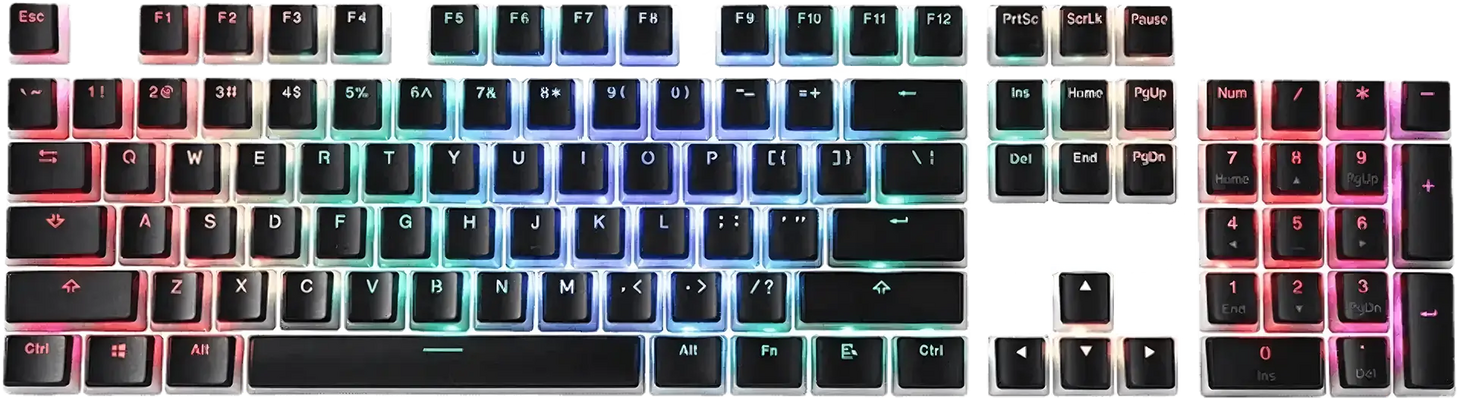 Redragon A130 Black Pudding Keycaps, 104 Keys Standard Doubleshot PBT Keycap Set