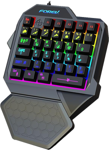 Forev F6 Single Handed Rainbow Wired Gaming Keybaord - Black -  for sale in Egypt from Games2Egypt