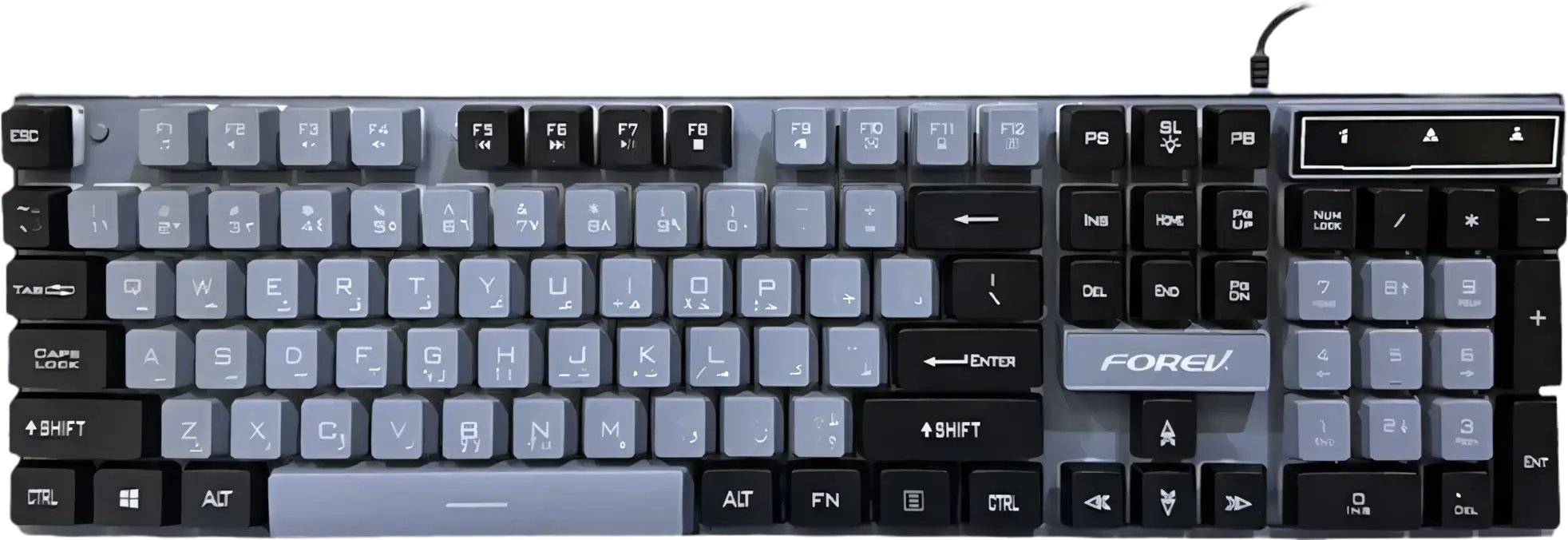 Forev FV-Q8 Wired Gaming Keybaord - Grey and Black