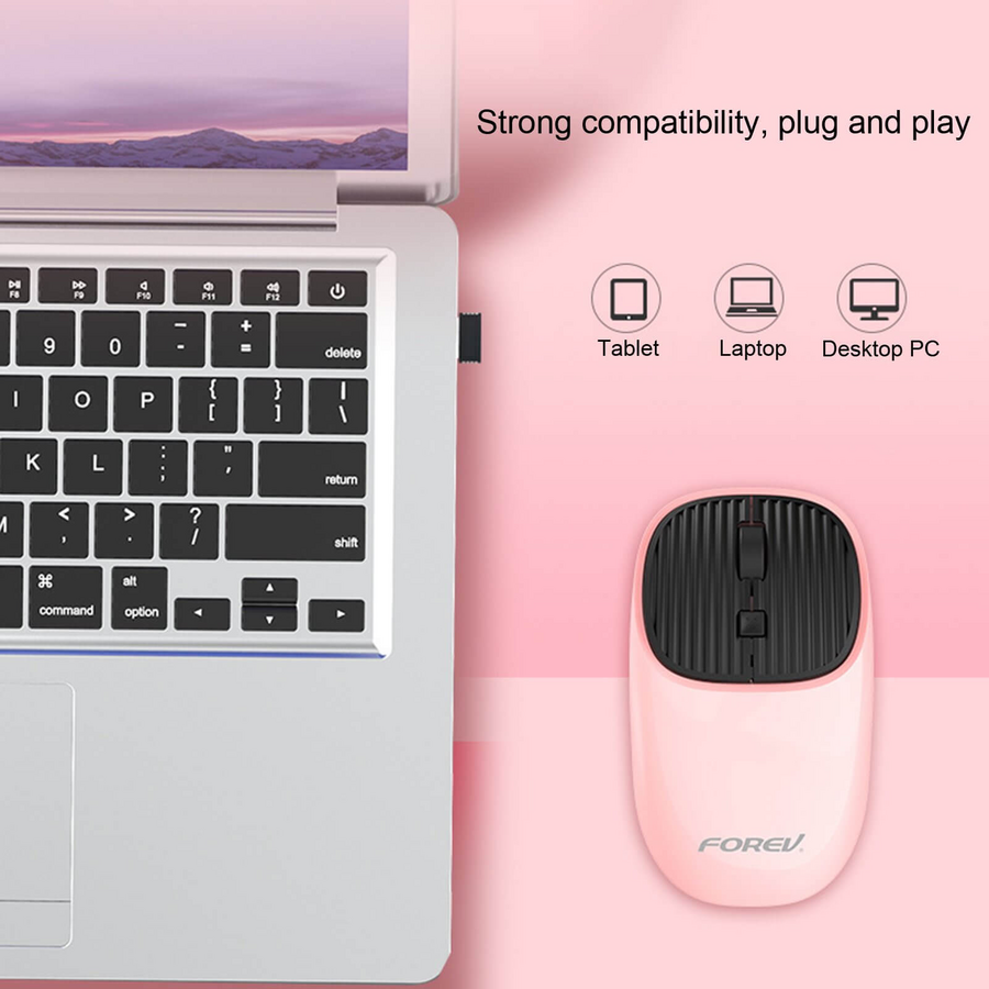 Forev FV-169 Wireless Rechargeable Mouse - Pink – image 3