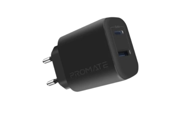 Promate BiPlug-2 Wall Charger 17W - Black -  for sale in Egypt from Games2Egypt