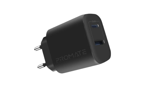 Promate BiPlug-2 Wall Charger 17W - Black -  for sale in Egypt from Games2Egypt