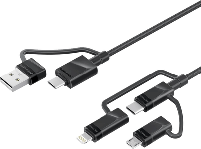 Promate PENTAPOWER 6-in-1 Cable 60W TYPE-A/C to Micro/TYPE-C/Lightning (1.2m) -  for sale in Egypt from Games2Egypt