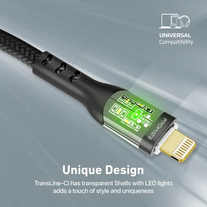Promate TRANSLINE-CI 27W Ultra-Fast Type-C to Lightning Cable (1.2m) – image 5