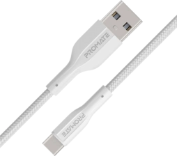 Promate XCORD-AC Super-Flexible Type-A to Type-C Cable (1m) - White -  for sale in Egypt from Games2Egypt