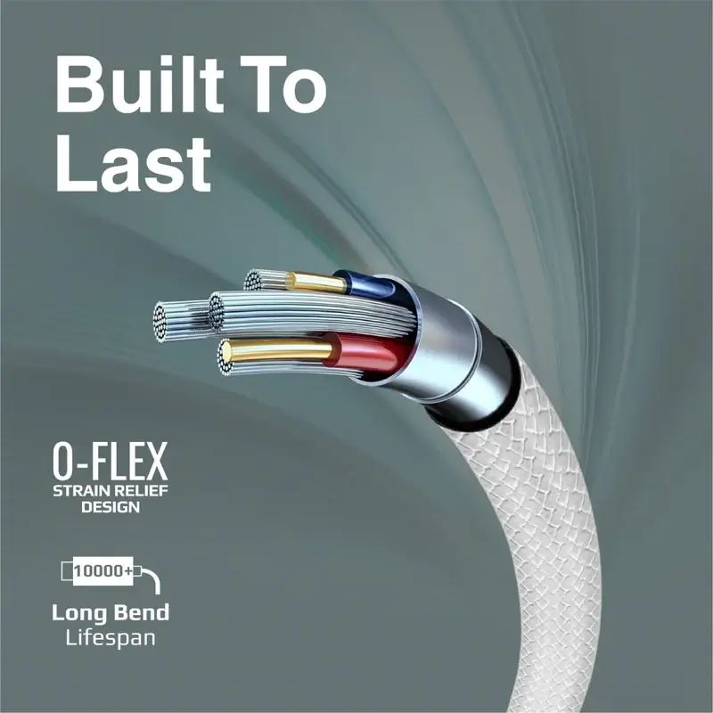 Promate XCORD-AC Super-Flexible Type-A to Type-C Cable (1m) - White – image 2