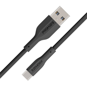 Promate XCORD-AC Super-Flexible Type-A to Type-C Cable (1m) - Black -  for sale in Egypt from Games2Egypt