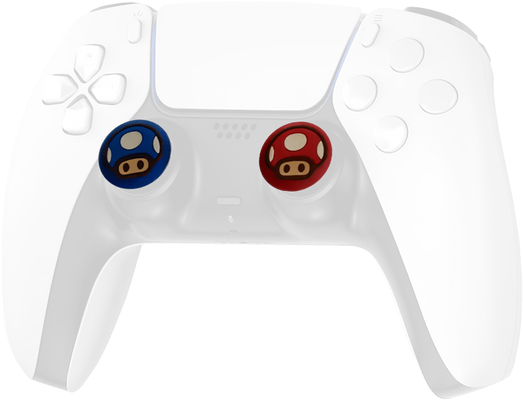 Toad and Mini Mushrooms Thumb Grips - Blue and Red