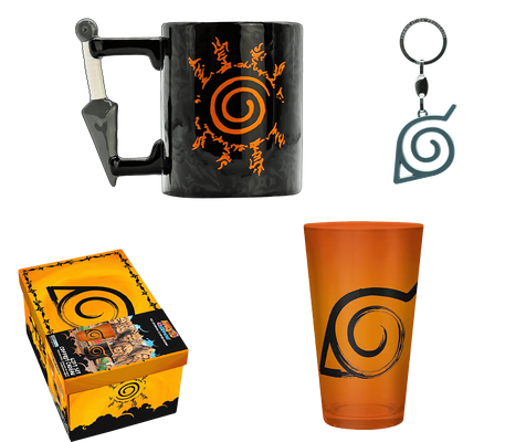 Naruto Shippuden Premium Box Large Glass + Keychain + 3D Mug