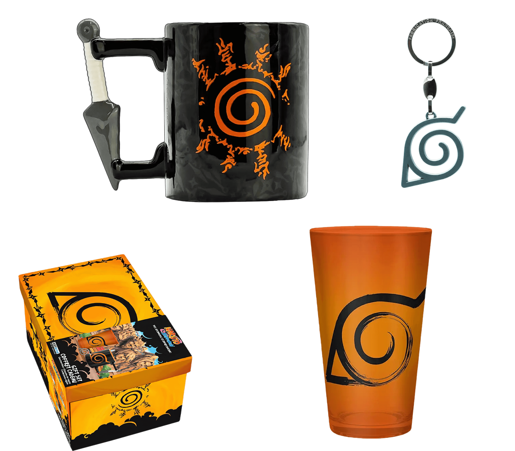 Naruto Shippuden Premium Box Large Glass + Keychain + 3D Mug