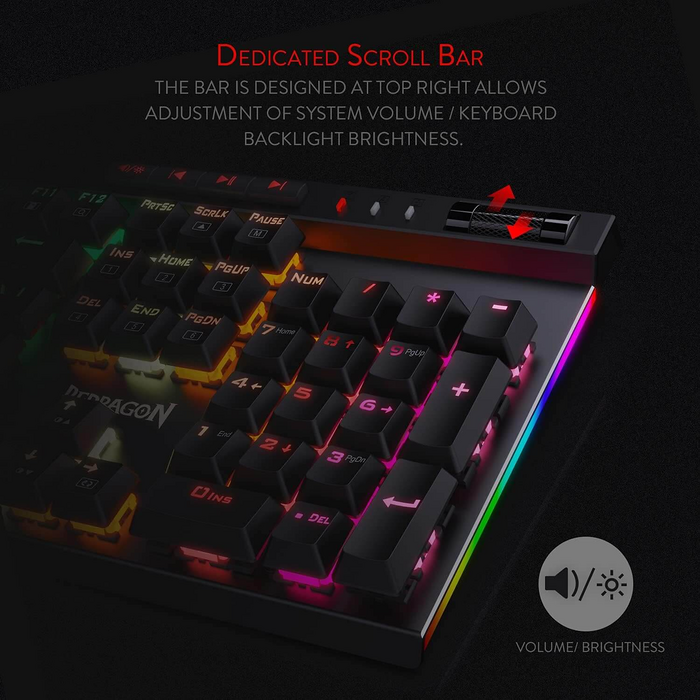 لوحة مفاتيح الألعاب الميكانيكية K580 VATA RGB بإضاءة خلفية LED من ريدراجون  للبيع في مصر من خلال Games2Egypt