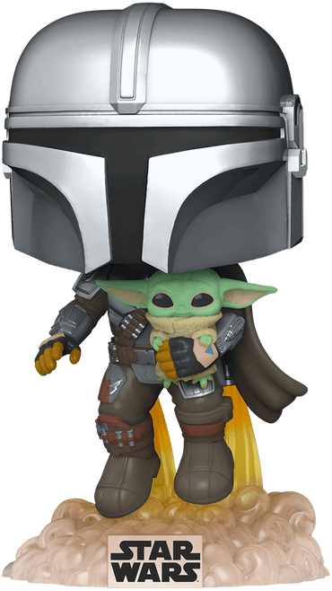 Funko Pop! Movies: Star Wars - The Mandalorian Flying With Jet-Pack