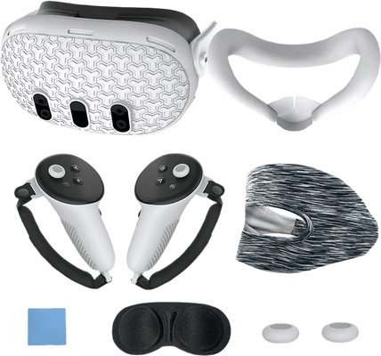 VR Full Set Silicone Cover (7 Pieces) For Meta/Oculus Quest 3 - White