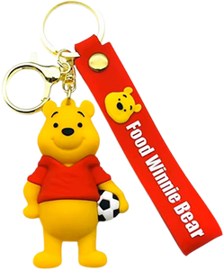  Winnie The Pooh Holds Football - Keychain Medal