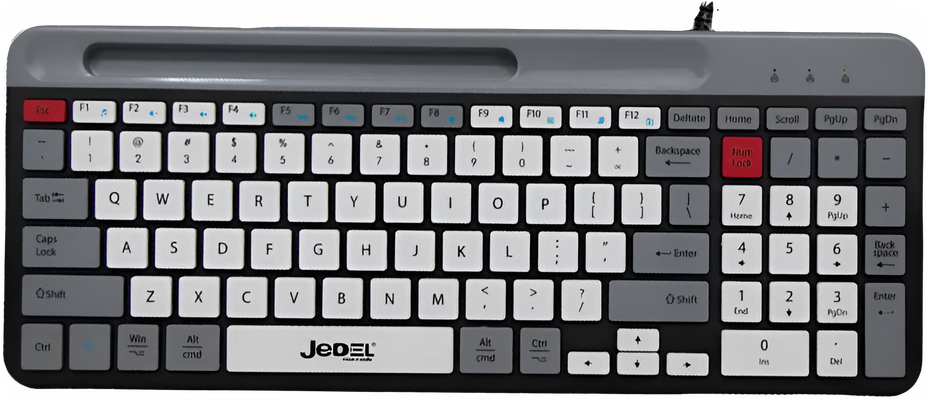 Jedel K37 Wired Slim Chocolate Keyboard With Mobilephone Holder