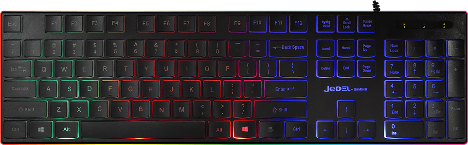 Jedel K510 RGB Wired Gaming Ergonomic Keyboard - black