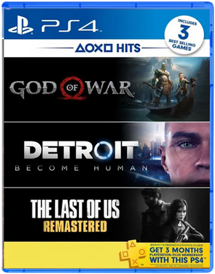 God of War, Detroit Become Human,The Last of Us Remastered Bundle - PS4 - Used