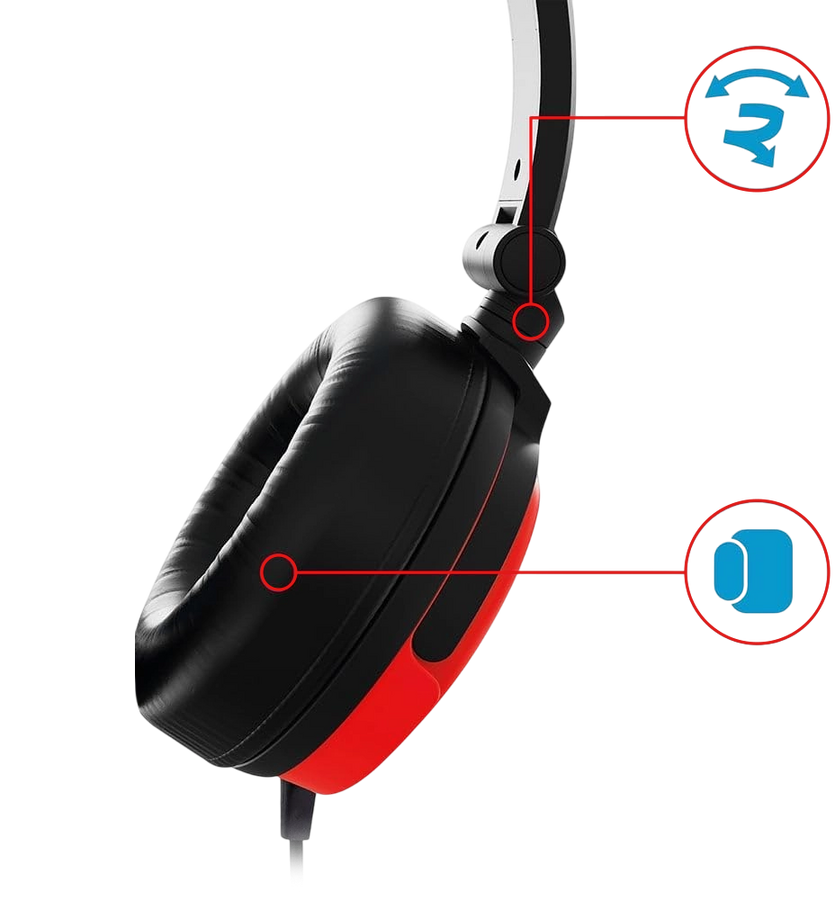 STEALTH C6-50 Stereo Wired Gaming headset - Neon Blue & Red – image 3