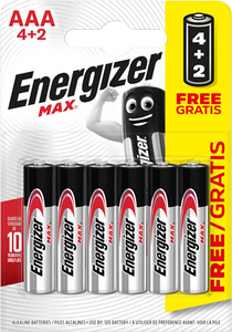 Energizer AAA Max Alkaline Batteries (4+2) -  for sale in Egypt from Games2Egypt