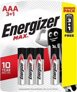 Energizer AAA Max Alkaline Batteries (3+1) -  for sale in Egypt from Games2Egypt