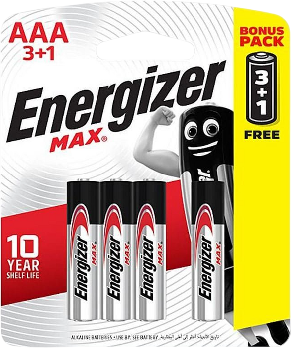 Energizer AAA Max Alkaline Batteries (3+1)  for sale in Egypt from Games2Egypt