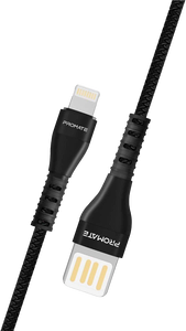 Promate Reversible Cable Zinc Alloy Anti-Break TPE with Braiding Effect - Black -  for sale in Egypt from Games2Egypt