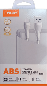 كابل LS622 USB من النوع A إلى C بطول 2 متر للشحن السريع ونقل البيانات من Ldnio  للبيع في مصر من خلال Games2Egypt