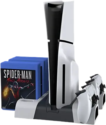 Dobe Cooling Stand with Charging Station for PS5/PS5 Slim (Physical and Digital) - White - Open Sealed