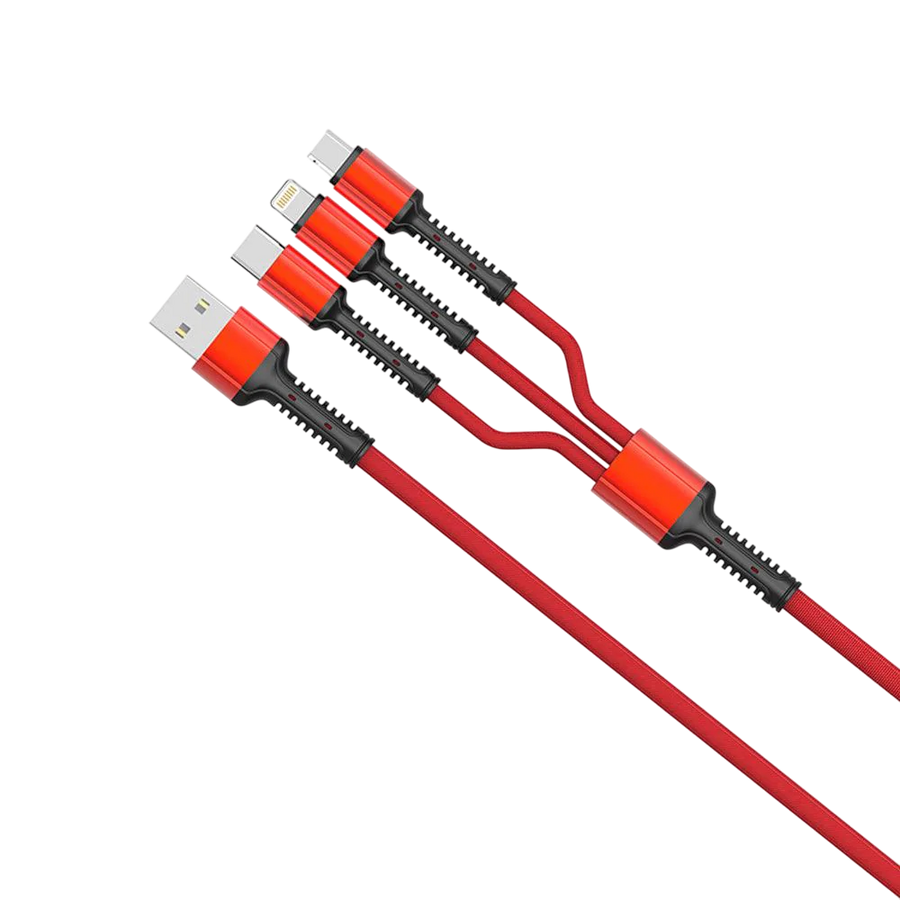 LDNIO LC93 Fast Charging 3in1 Cable 1.2M - Red – image 2
