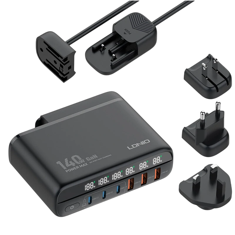 شاحن A6140C لدنيو فائق السرعة بقوة 140 وات