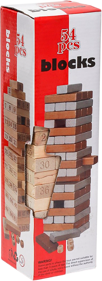 Jenga Tower Challenge Wooden Blocks Toy 54 pcs – image 6