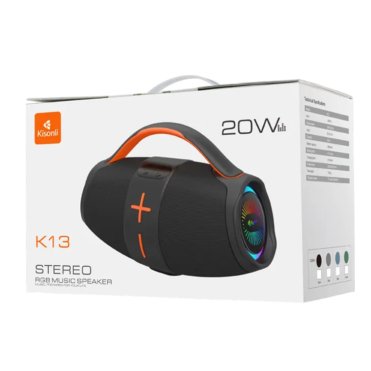 Kisonli K13 Bluetooth RGB Speaker - Black – image 3
