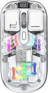 Transparent Wireless Dual-Mode RGB Bluetooth Mouse - White -  for sale in Egypt from Games2Egypt