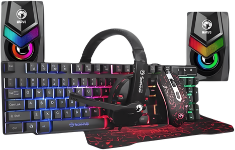 MARVO CM-390 PRO 6-in-1 Gaming Starter Kit (Keyboard, Mouse, Headset, Mouse Pad, Speakers) -  for sale in Egypt from Games2Egypt