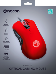 ماوس الالعاب السلكي من ناكون PCGM-110 USB - أحمر  للبيع في مصر من خلال Games2Egypt