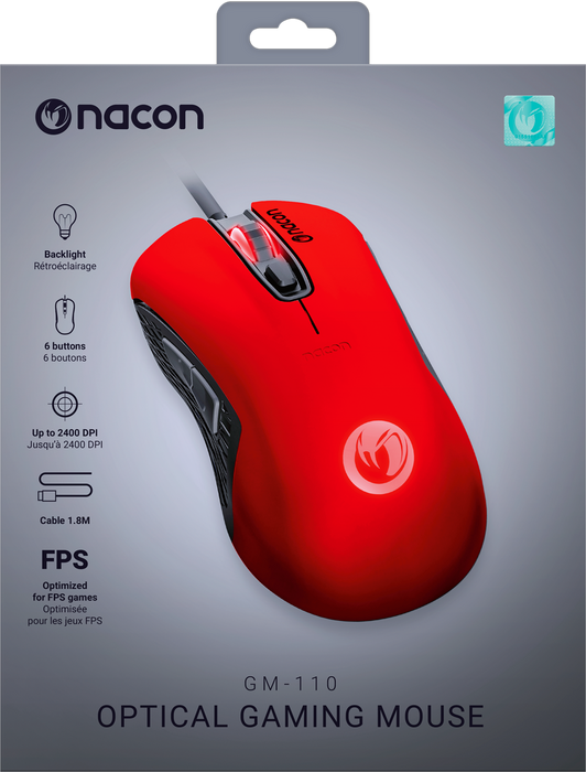 ماوس الالعاب السلكي من ناكون PCGM-110 USB - أحمر  للبيع في مصر من خلال Games2Egypt