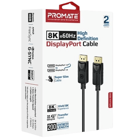 كابل بروميت DisplayPort، فائق الدقة 8K -2m - بدون ملصق  للبيع في مصر من خلال Games2Egypt