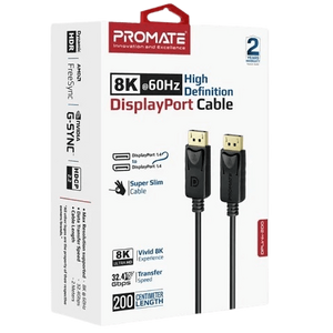 كابل بروميت DisplayPort، فائق الدقة 8K -2m - بدون ملصق  للبيع في مصر من خلال Games2Egypt