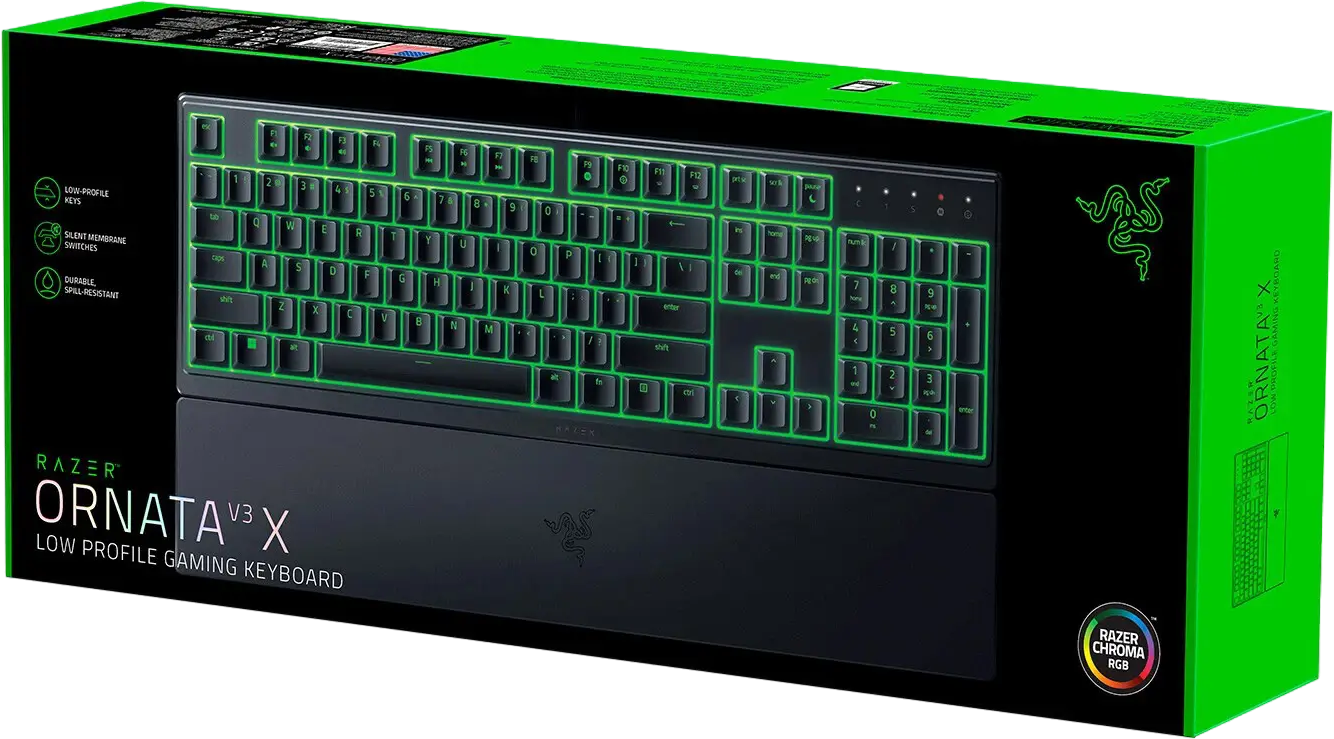 RAZER ORNATA V3 X Low Profile Membrane RGB Keyboard - Silent – image 2