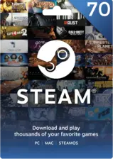 Steam Wallet Gift Card South Africa 70 ZAR -  for sale in Egypt from Games2Egypt