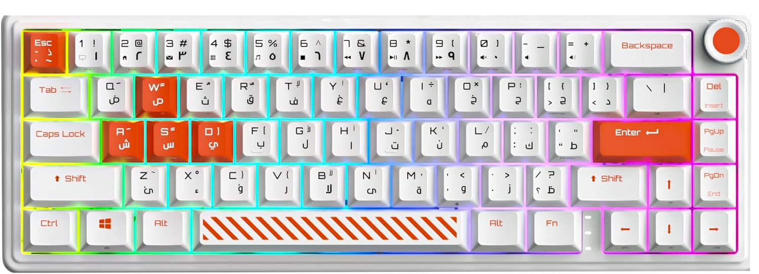 GamerTek Fusion 65% Wireless Mechanical Keyboard - White  for sale in Egypt from Games2Egypt