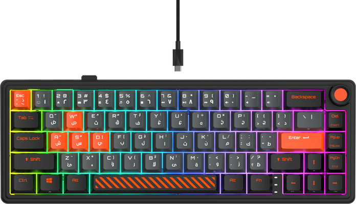 GamerTek Fusion 65% Wireless Mechanical Keyboard - Black