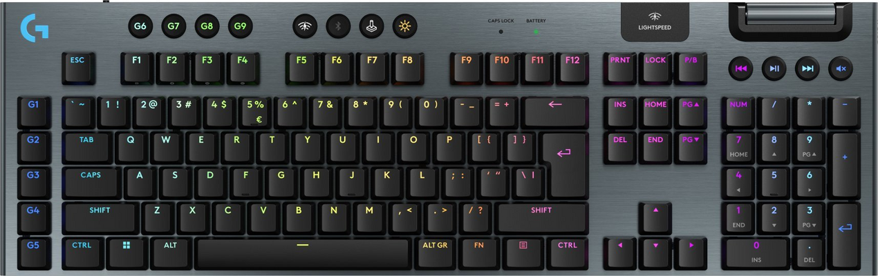 Logitech G915 X Lightspeed Low-Profile Wireless Gaming Keyboard - Black