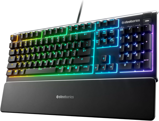 SteelSeries Apex 3 Wired RGB Gaming Keyboard - Black