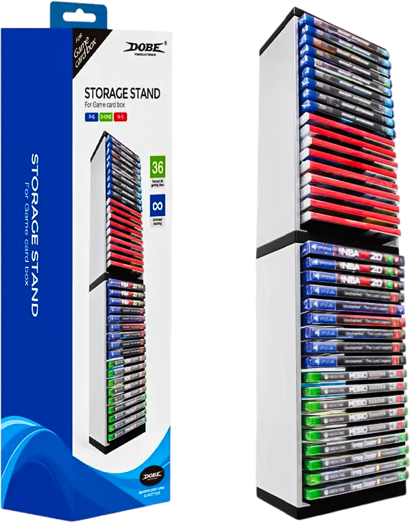 Dobe Vertical Storage Stand for Video Game Cards - White - 36 Slots – image 4
