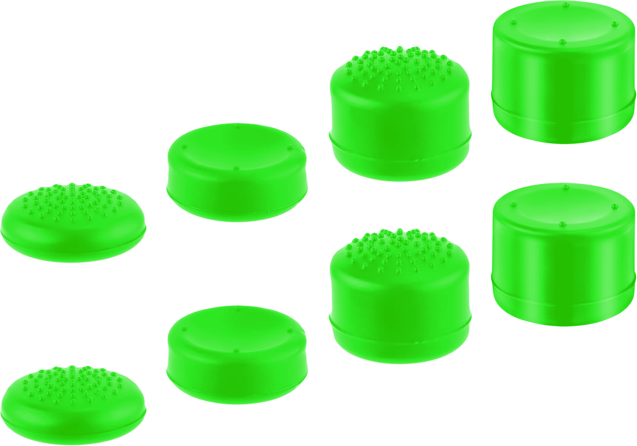 8 in 1 Silicone Thumb Stick Grips Controller Analog Cap - Green