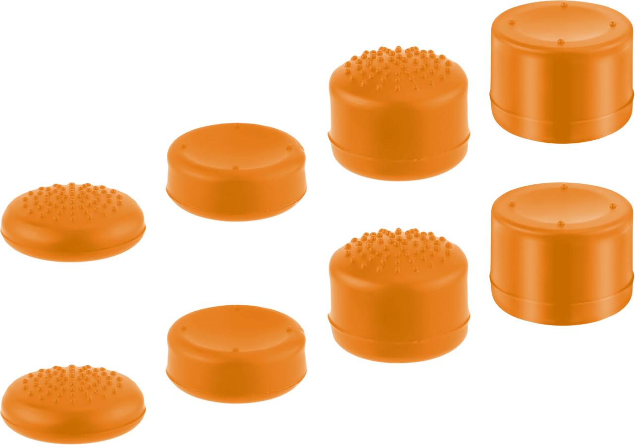 8 in 1 Silicone Thumb Stick Grips Controller Analog Cap - Orange