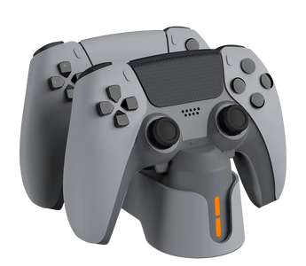 DOBE Dual Charging Stand LED For PS5 Controllers - Gray -  for sale in Egypt from Games2Egypt