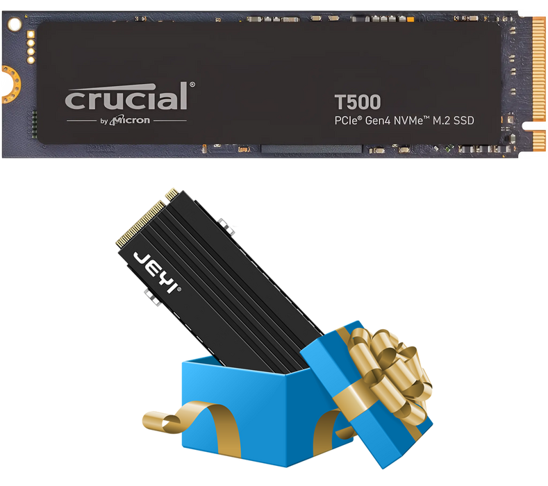 Crucial T500 1TB PCIe Gen4 NVMe M.2 SSD + FREE JEYI PS5 Heatsink Gift  for sale in Egypt from Games2Egypt