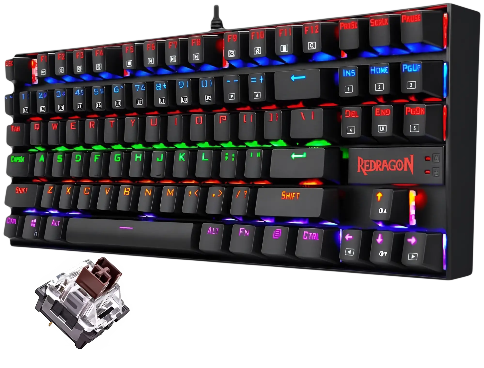 Redragon K552 Kuamara Brown Switch RAINBOW LED Mechanical Gaming Keyboard  for sale in Egypt from Games2Egypt